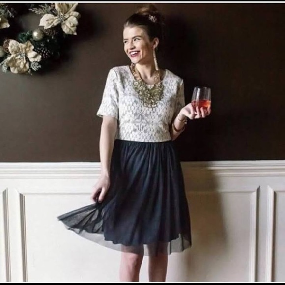 Anthropologie Weston Laced Tulle Dress | Size S - Picture 9 of 10